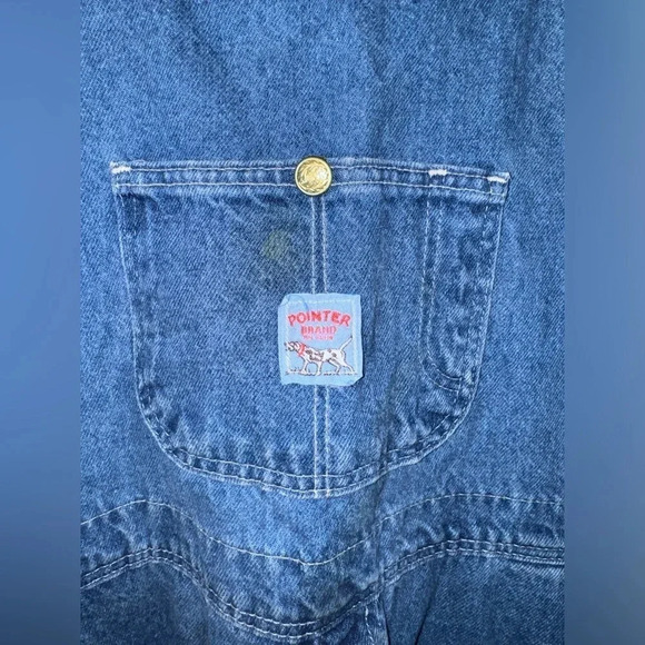 Vintage Pointer Brand Denim Carpenter Bib Overalls Size Men’s Waist 40 Length M - Picture 3 of 15